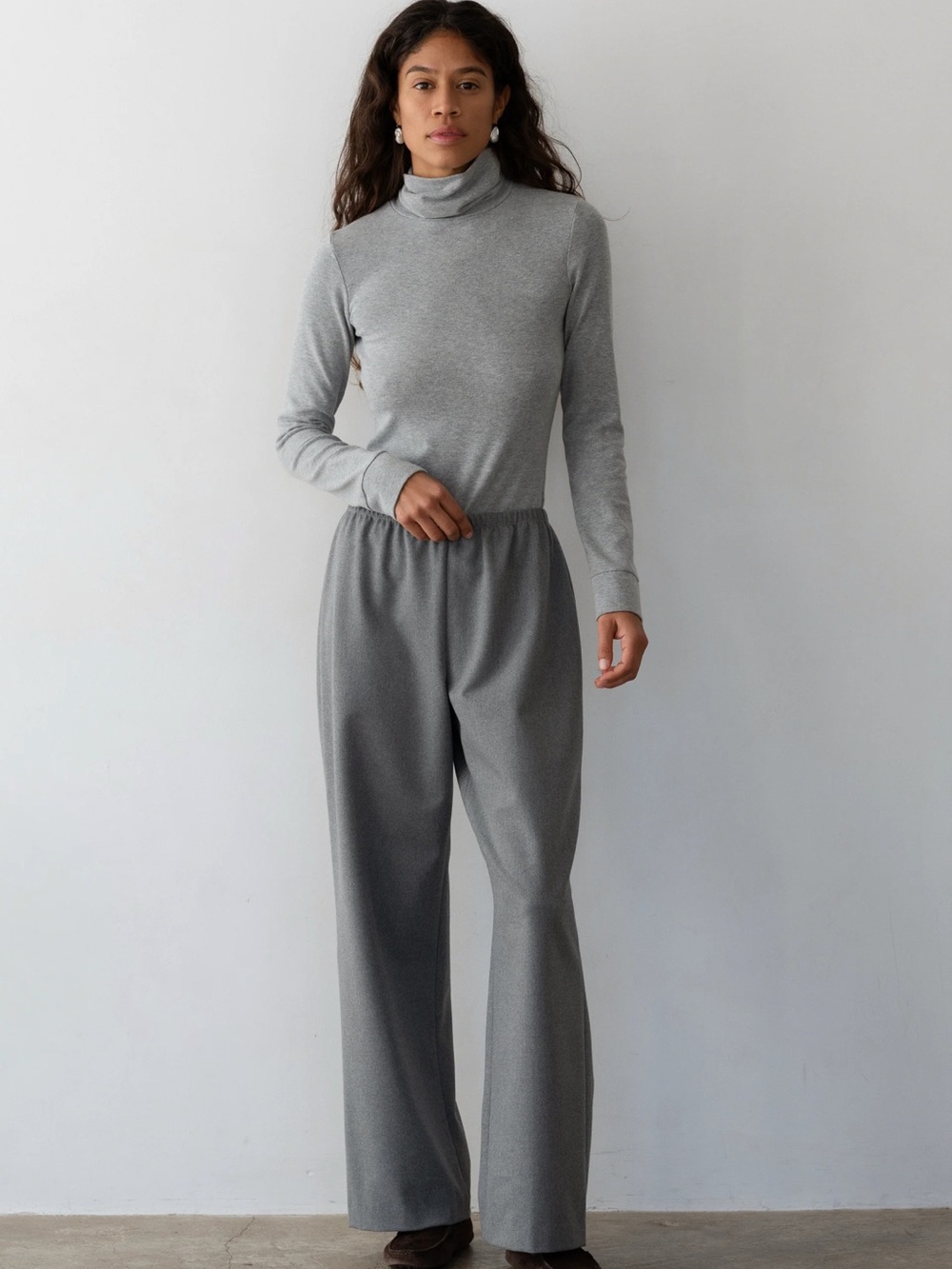 NWT Donni The Flannel Simple Pants Elastic Waist Pull On Trousers Heather Grey - Picture 5 of 12